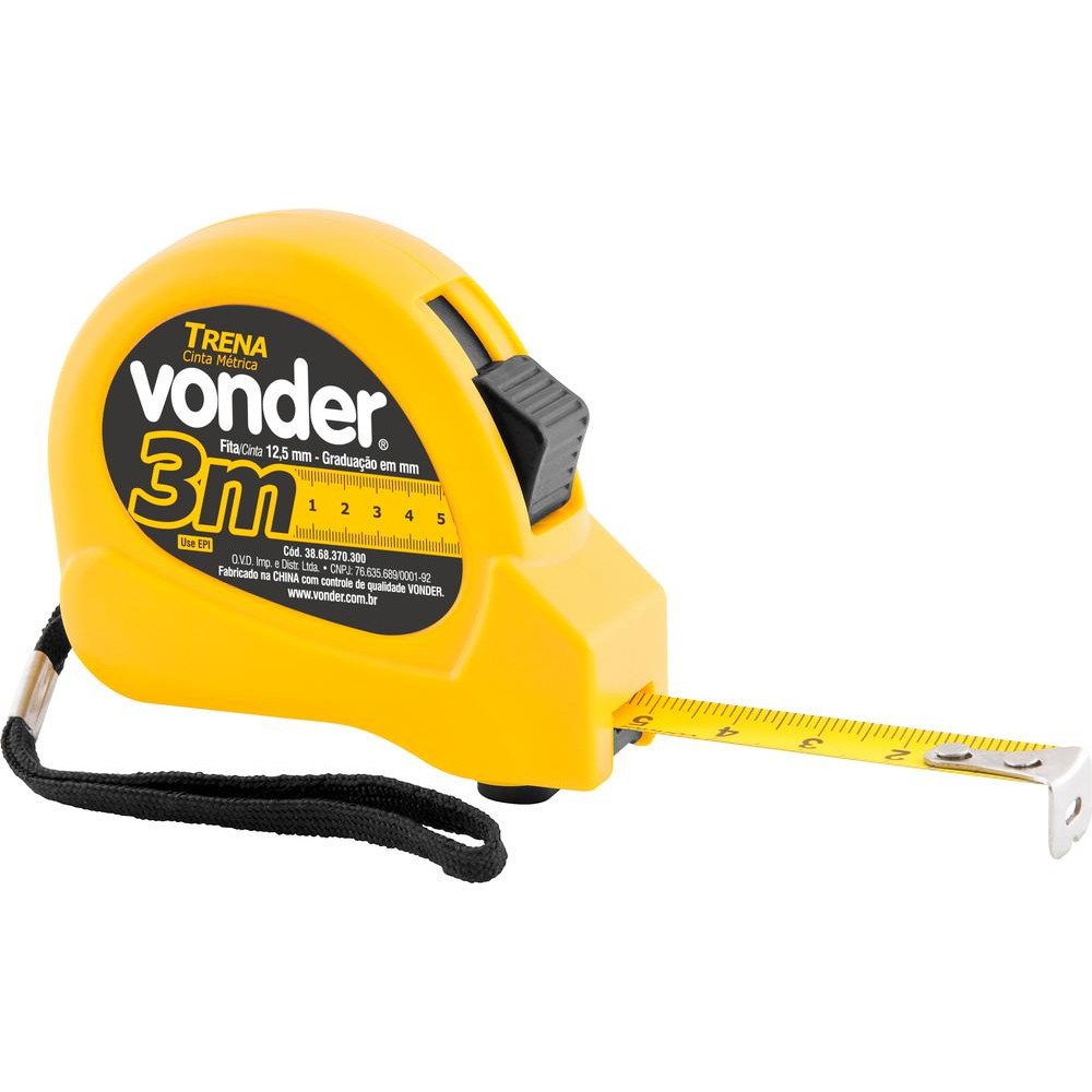 Trena Aço 3mx12,5mm Curta mm/mm Vonder