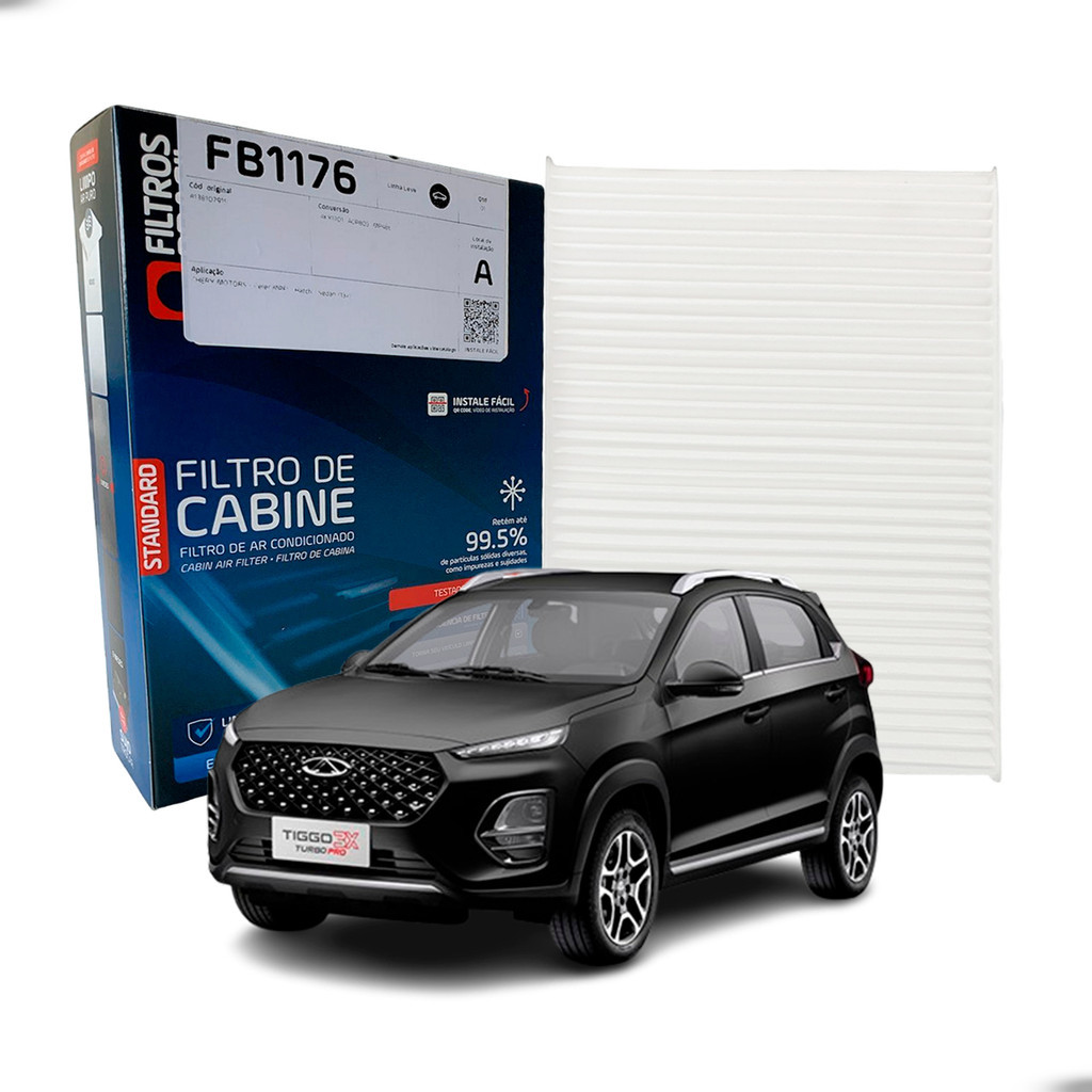 Filtro Ar Condicionado Filtros Brasil para Chery Tiggo Celer Resistente com Qualidade e Eficiência Garantida