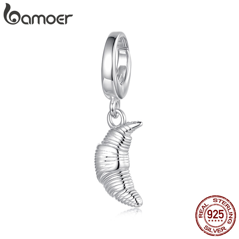 Bamoer Original 925 Prata Esterlina Pingente Fechamento Croissant Acessórios Série Pulseira