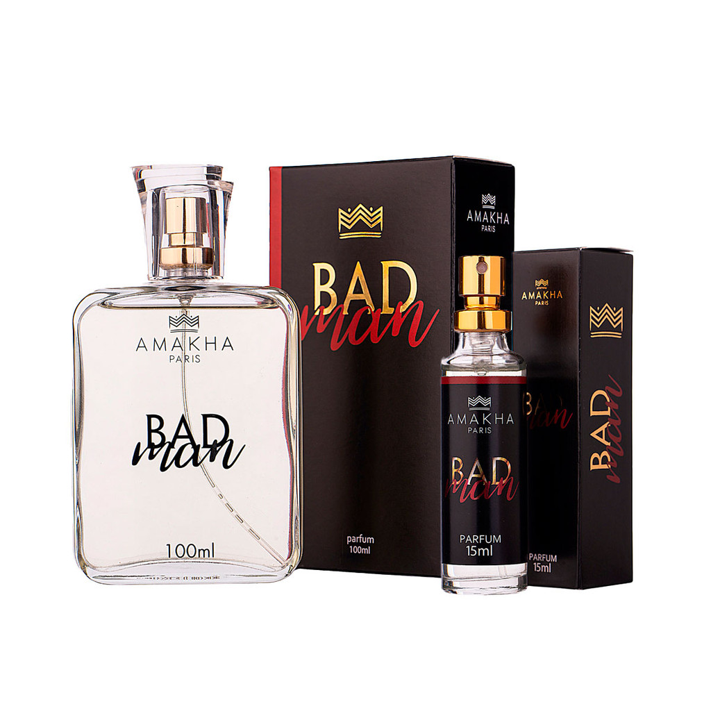 Kit Perfumado Masculino Bad Man: Perfume 15ml + 100ml | Amakha Paris