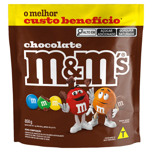 Confeito de Chocolate ao Leite 850g M&MS