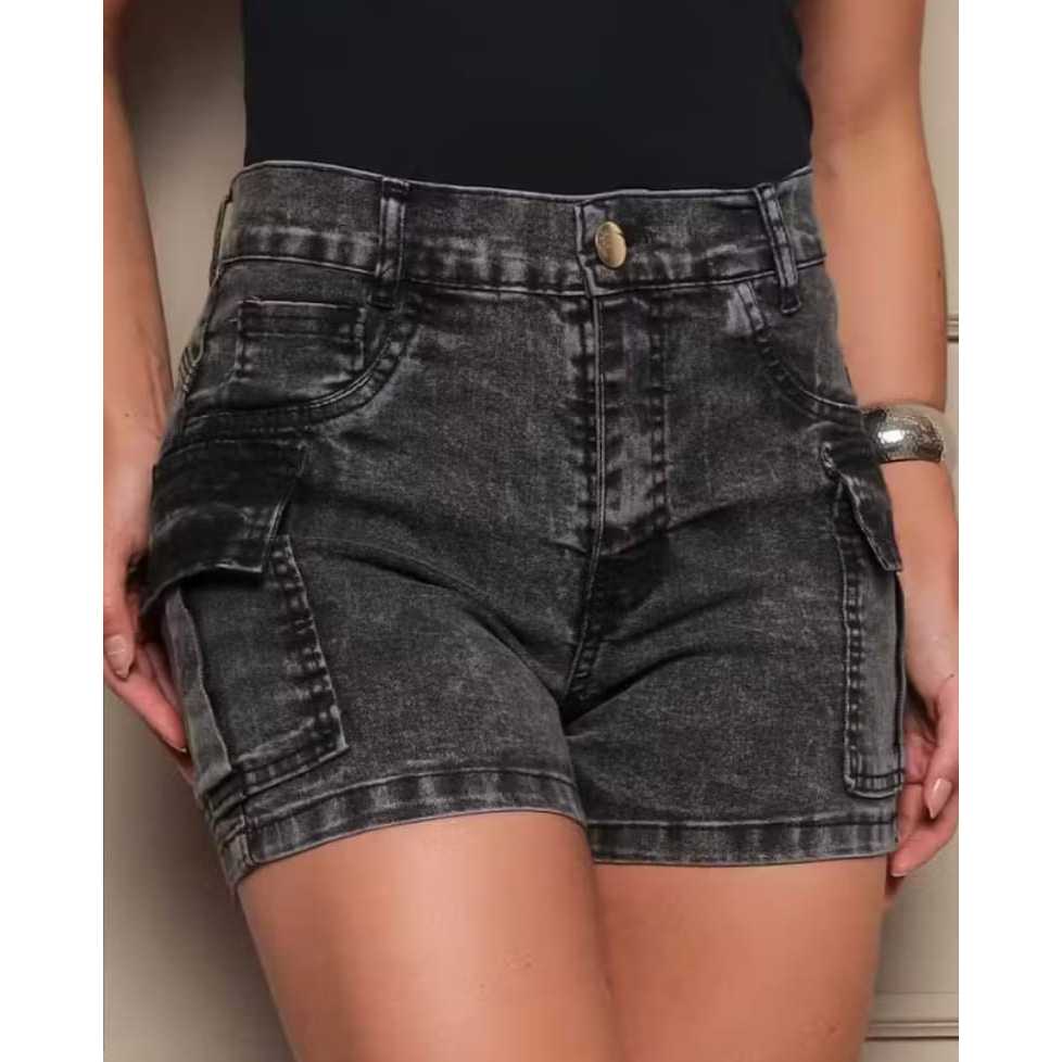 Shorts Curto Feminino Cargo Embina Bumbum Verão