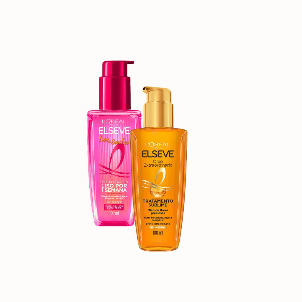 Kit Elseve 1 Sérum Liso dos Sonhos 100ml + 1 Óleo Extraordinário 100ml