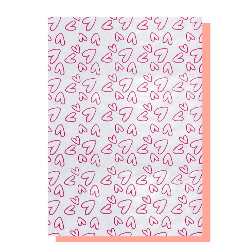 Papel De Seda Premium Estampa Corações 25x35cm | Embalagem Presente Doces Loja
