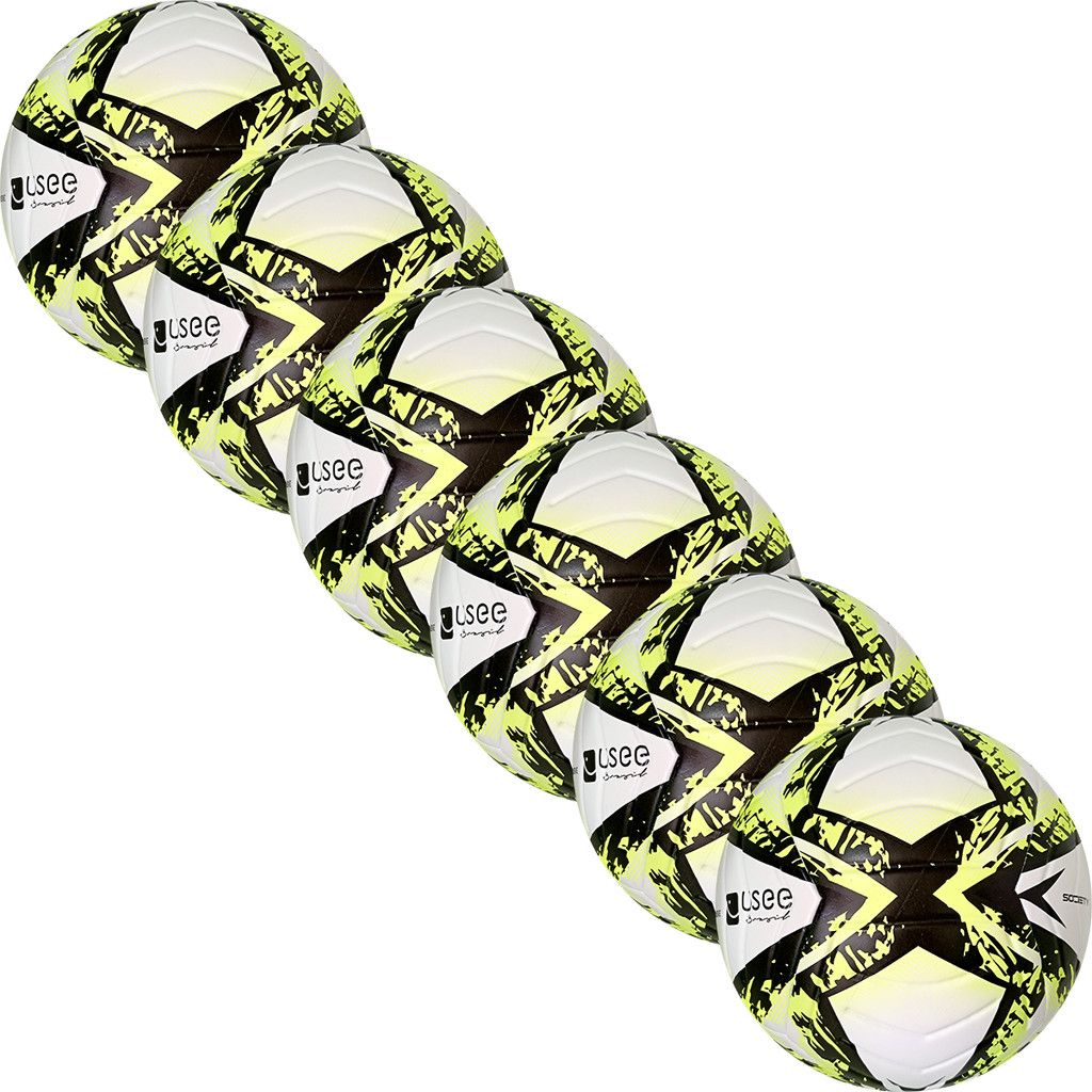 Kit Com 6 Bolas de Futebol Society Treino Jogo Oficial Original Usee Brasil
