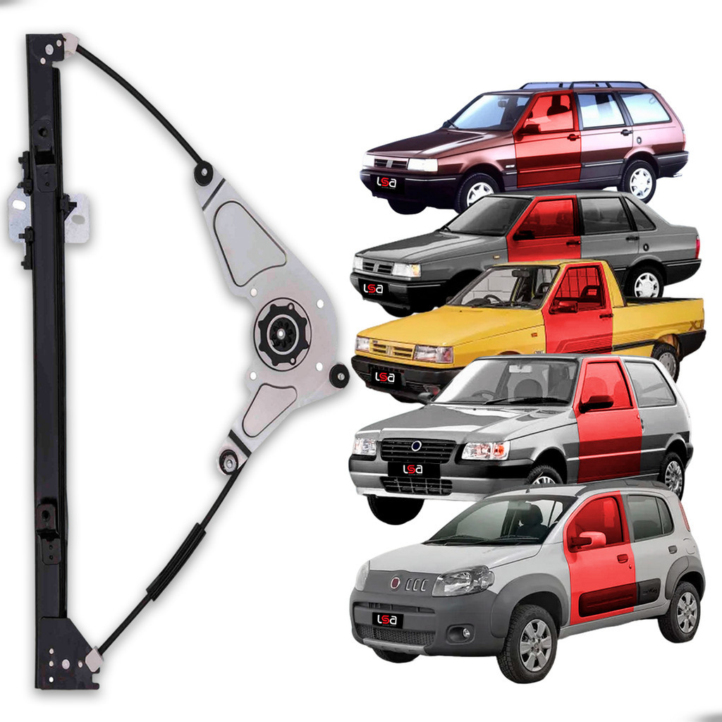 Máquina de Vidro Fiat Uno Porta da Frente Lado Esquerdo Sem Motor Ideial para Reposição
