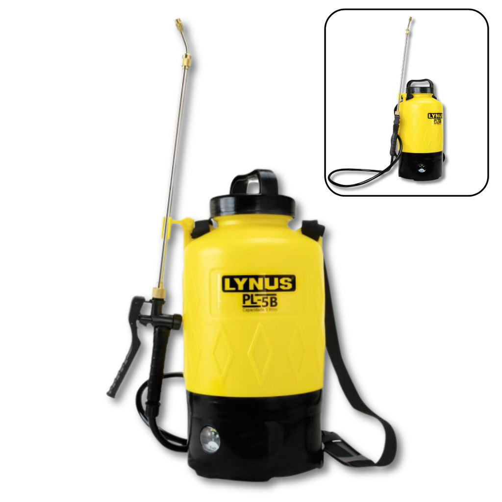 Pulverizador Elétrico 5L Lynus PL-5B – Portátil e Recarregável, Uso Fácil