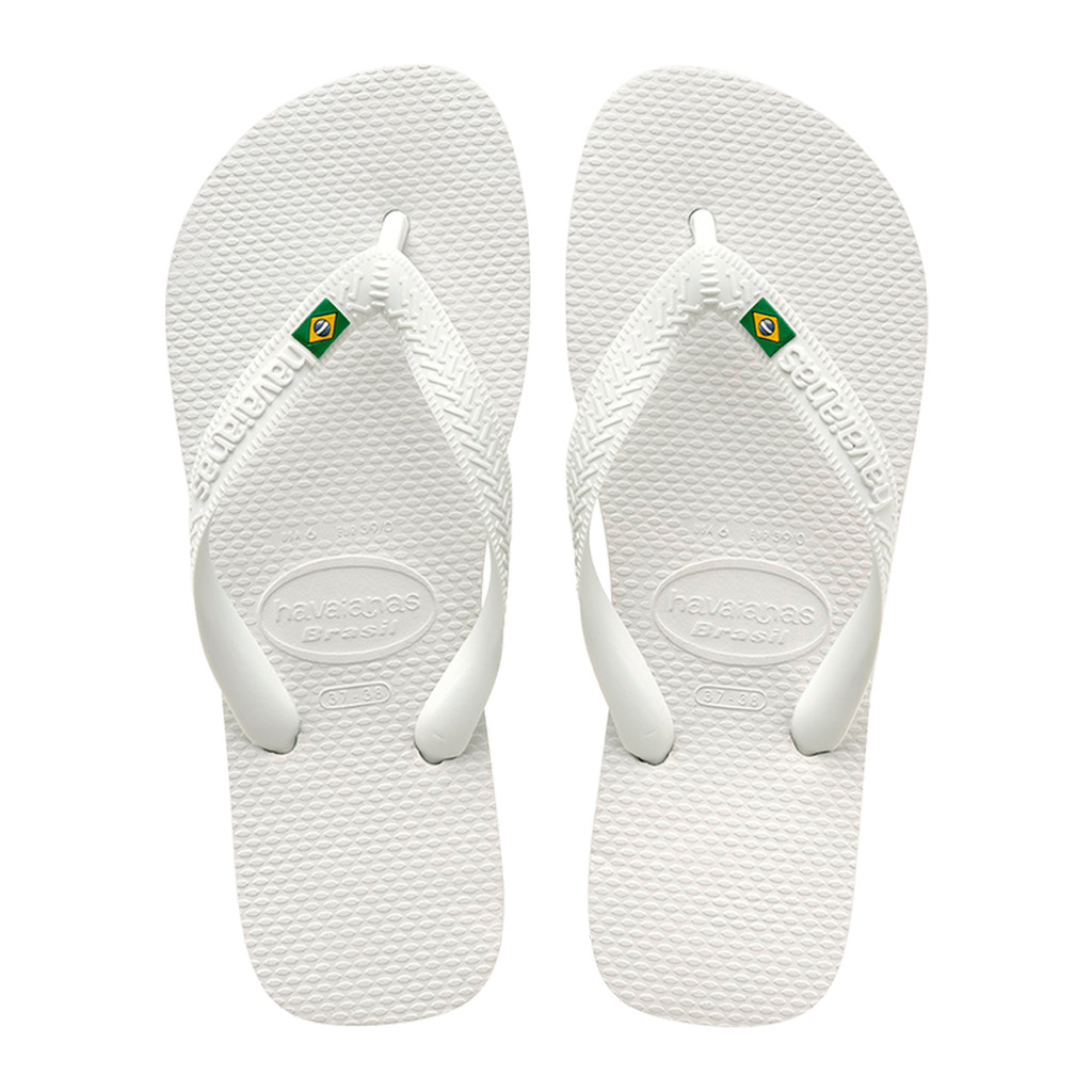 Chinelo Havaianas Branco Brasil com Bandeirinha Unissex
