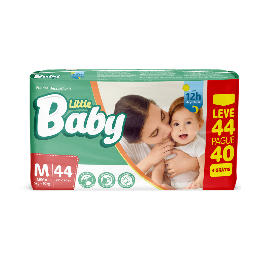 Fralda Little Baby Mega M Leve 44 Pague 40 Unidades