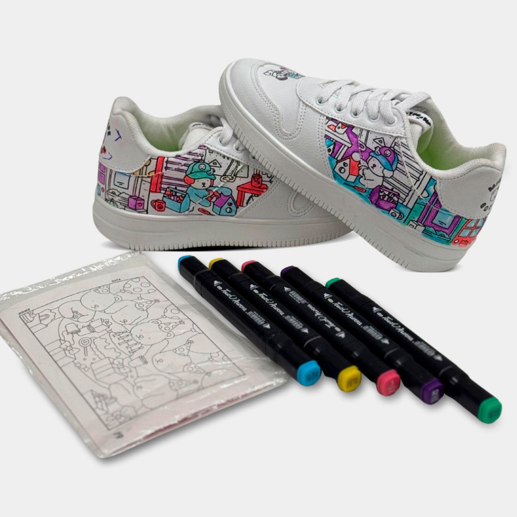 Tenis Para Colorir Mini Pé com Canetas Coloridas MP2549S