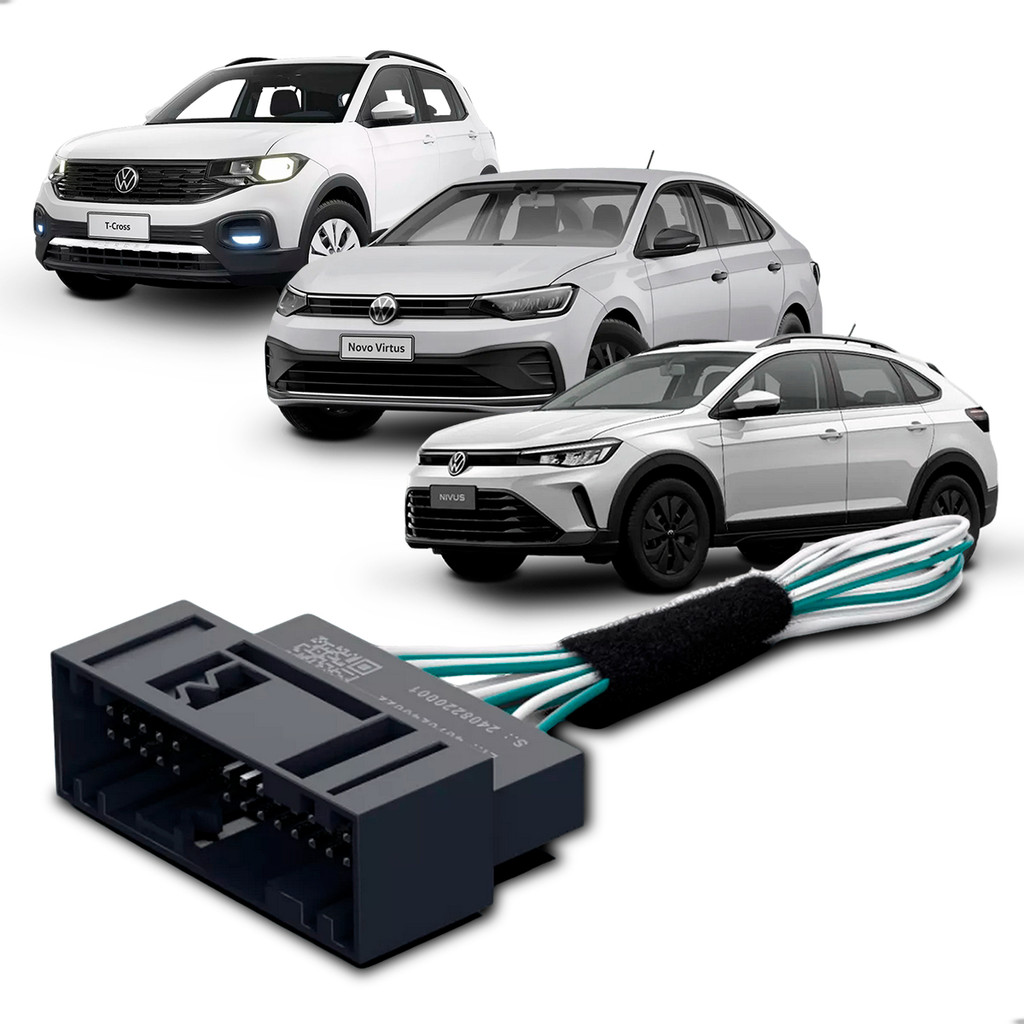 Faaftech FT-OBD-VW Cabo Adaptador B y p a s s Gateway VW p/ CustomEasy T-Cross Virtus Nivus 2024 2025 Veículos Sense