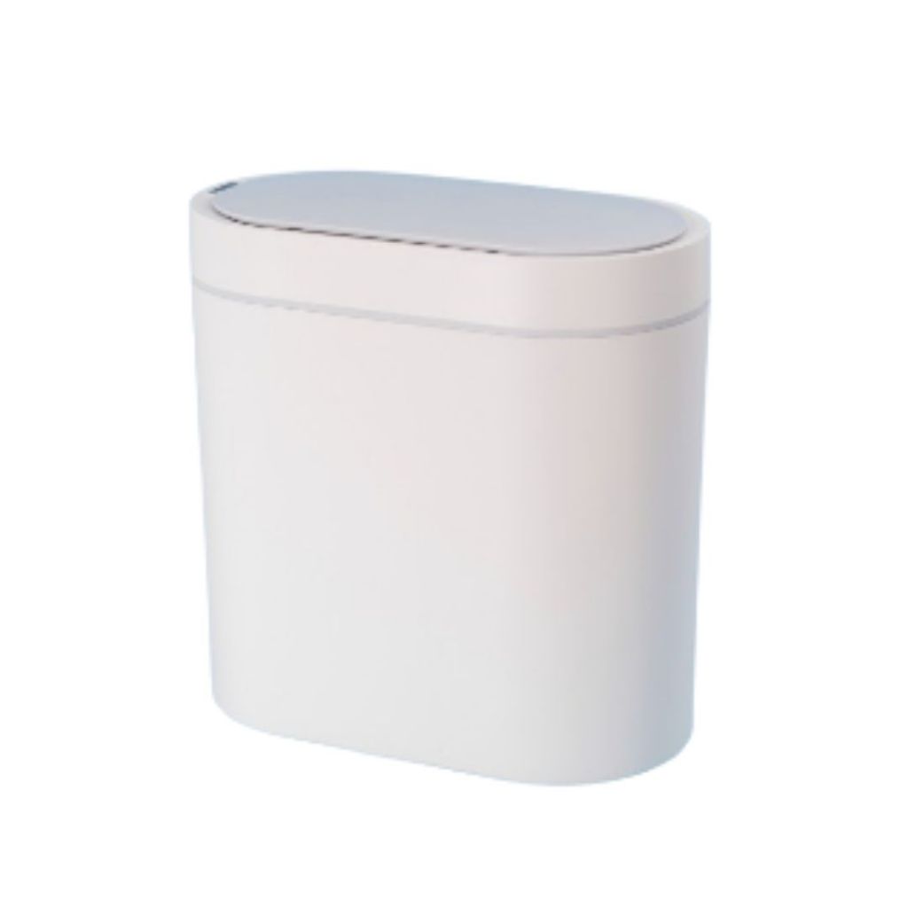 Lixeira automática de plástico 6L Oval Oikos Branca