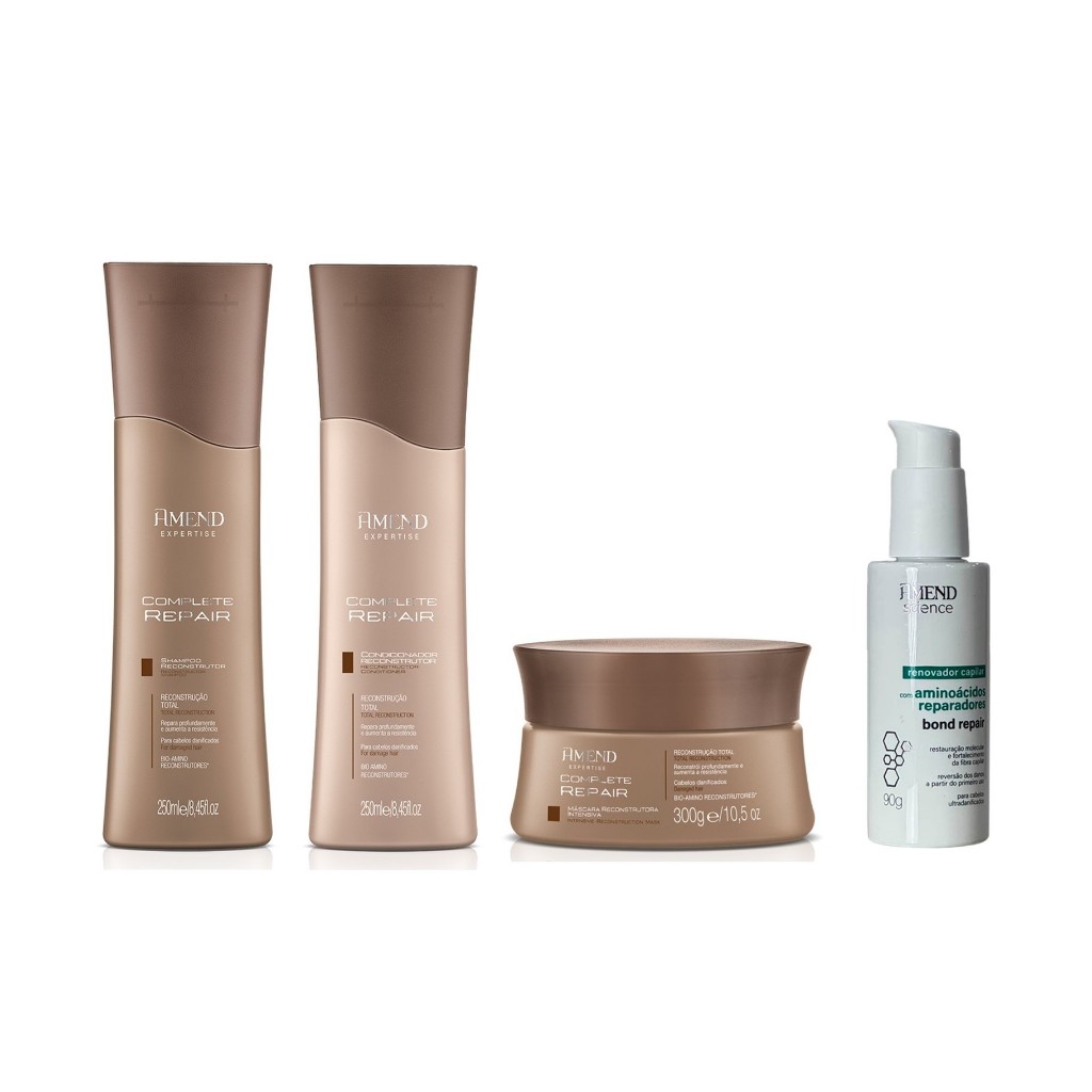 Amend Expertise Kit Complete Repair Sh + Cond 250ml + Másc. 300ml Renovador capilar 90g