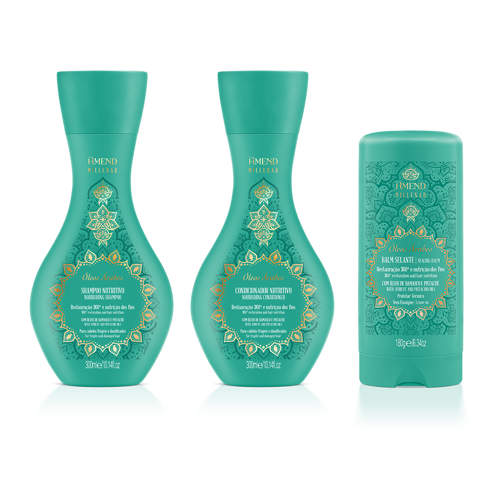 Amend Millenar KIT Óleos Árabes Sh e Cond 300ml + Balm Selante 180g
