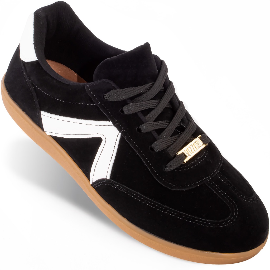 Tênis Vizzano Feminino Casual Original Confortável Moda Preto e Branco