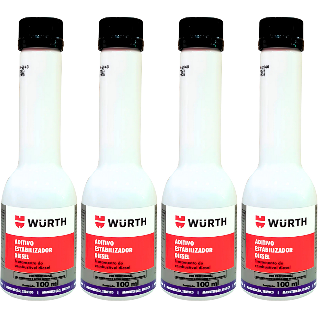 4 Aditivo Estabilizador Tratamento Oleo Diesel Wurth 100ml
