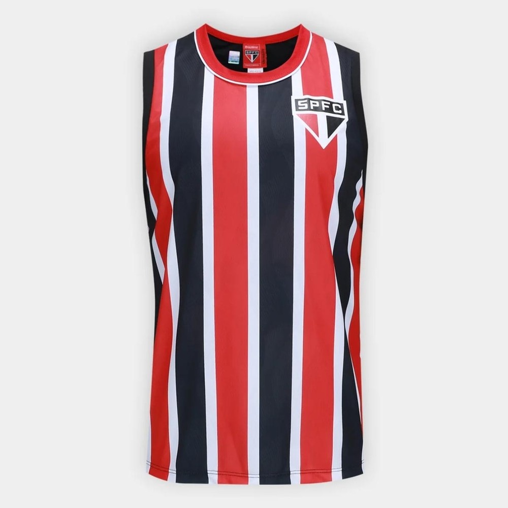Regata São Paulo Braziline Masculina - Preto e Vermelho
