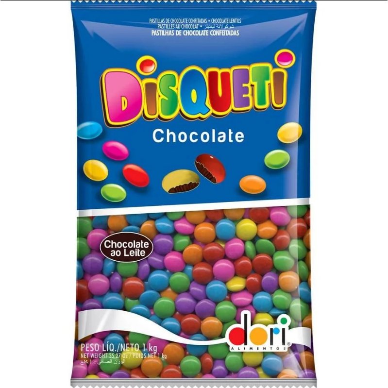 Confeito Disqueti Chocolate ao Leite 1,01Kg - Dori