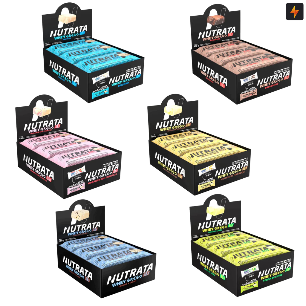Barra de Proteína - Whey Grego 40g Nutrata Display 12 Unidades
