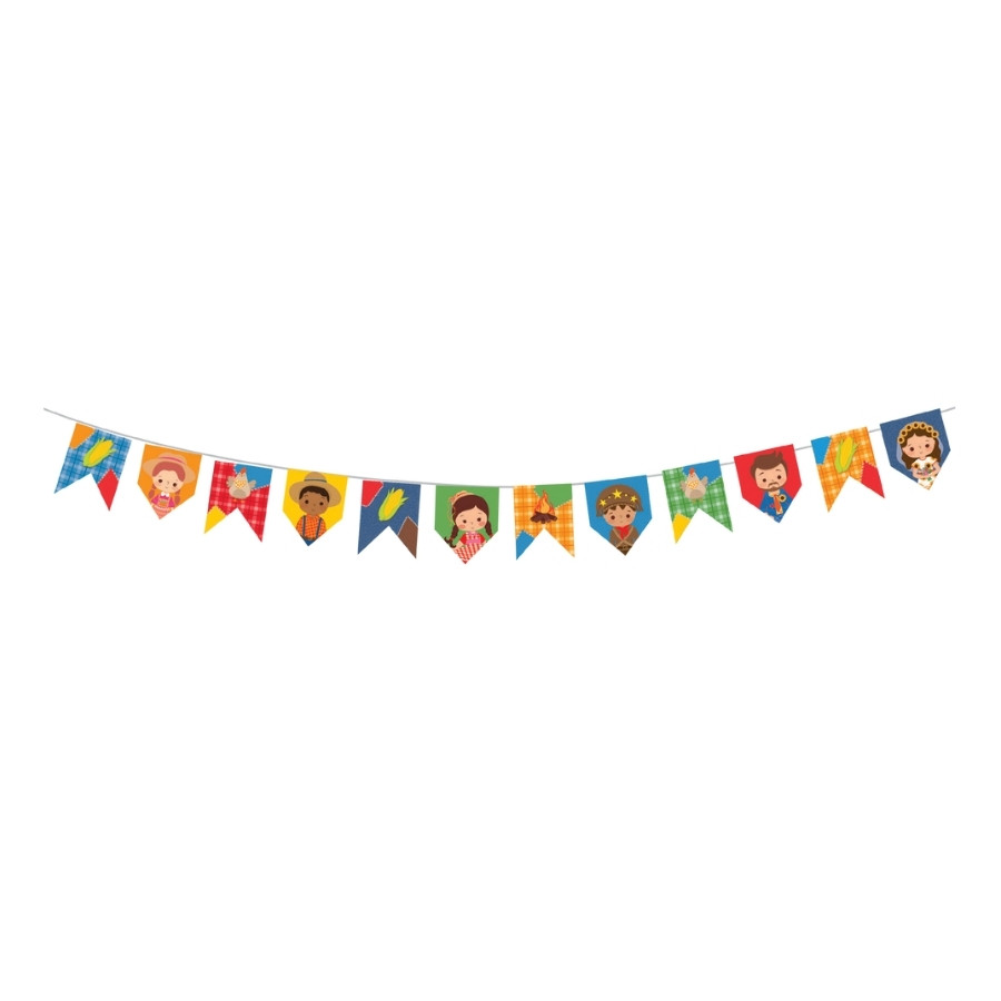 Varal De Bandeirinhas Festa Junina Quadrilha - 200x16cm - 1 unidade - Cromus - Rizzo