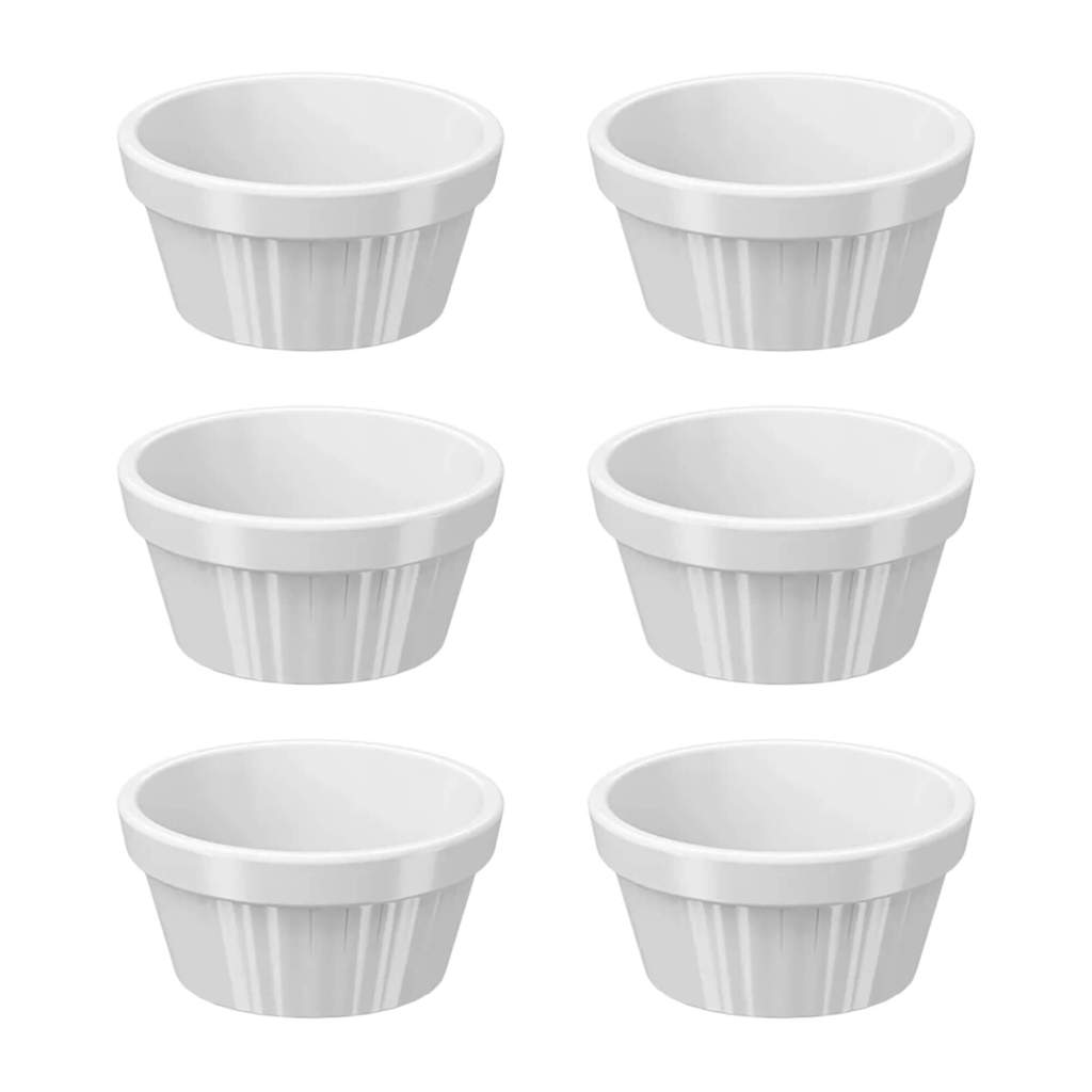 Kit 6 Tigelas Ramekin Uno 30ml Branca Brinox Café da Manhã Porções Cumbuca Molhos