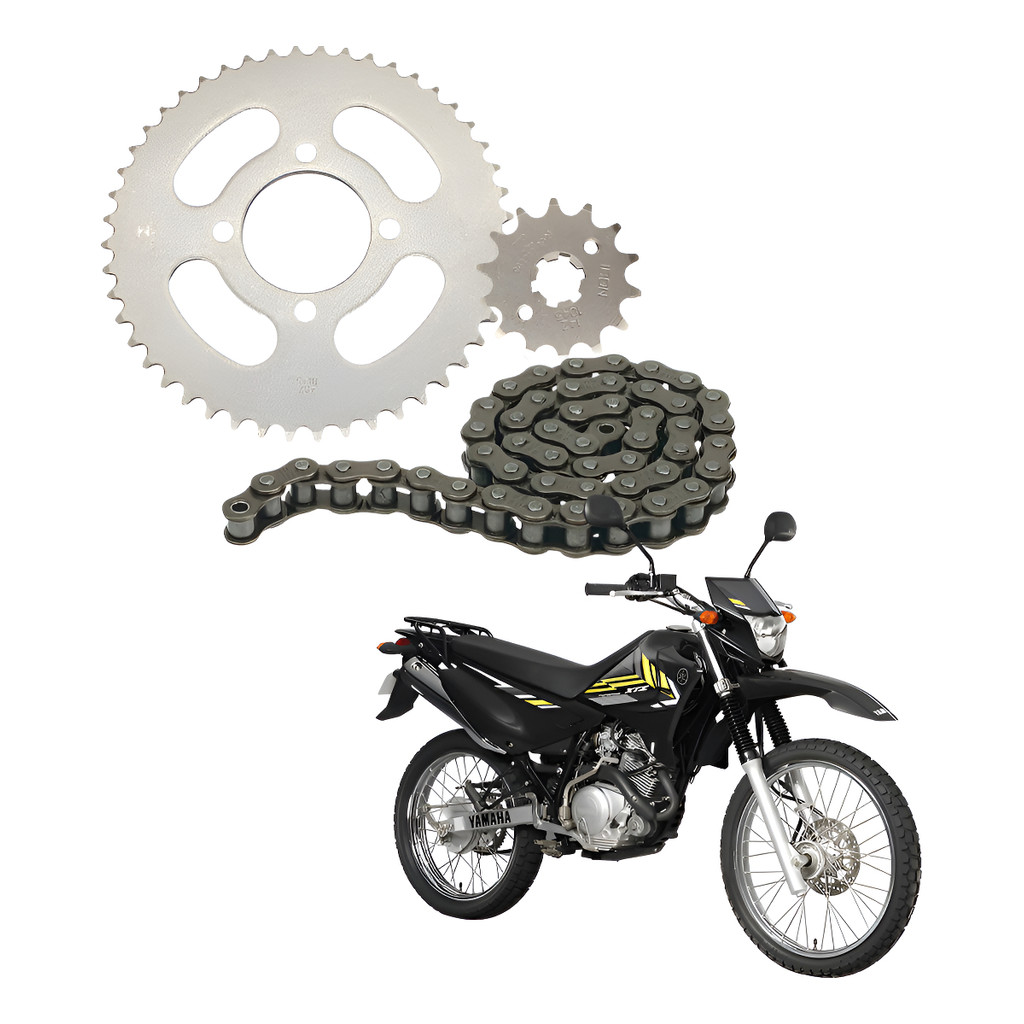 Kit Relação Tração Transmissão Xtz 125 2002 2003 2004 2005 2006 2007 2008 a 2016 MODELO ORIGINAL