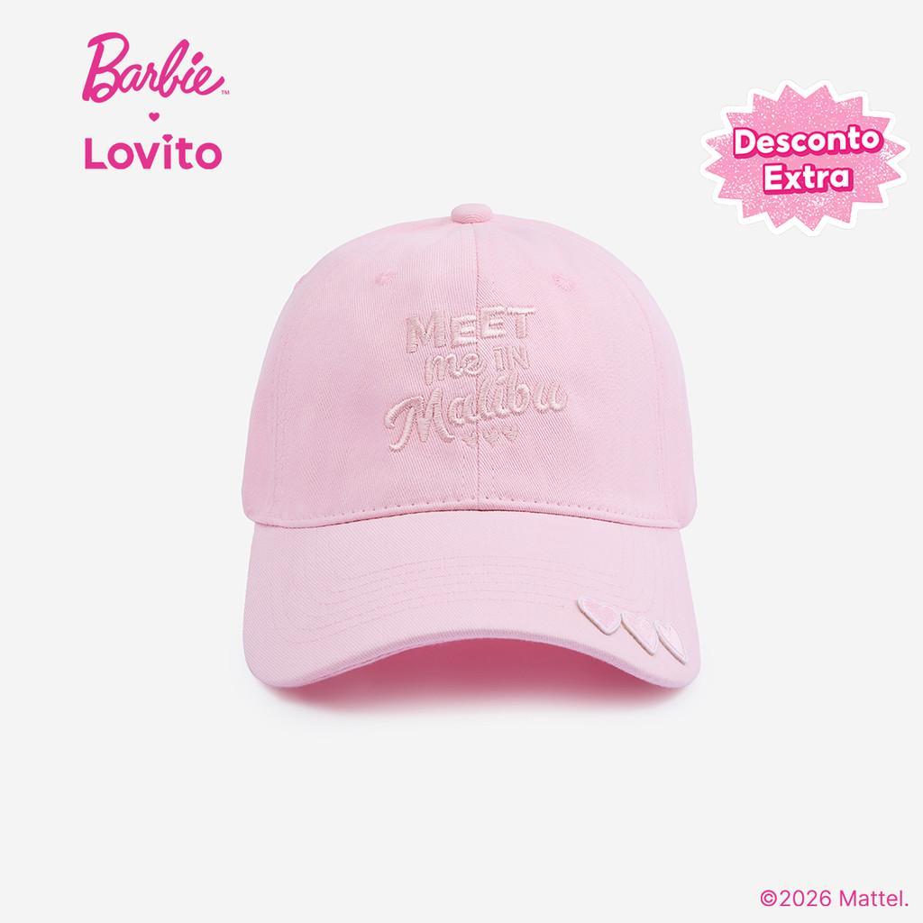 [Mid Year Sale]Barbie™ X Lovito Chapéu Casual Bordado Estilo Coreano Para O Verão LB1AD029