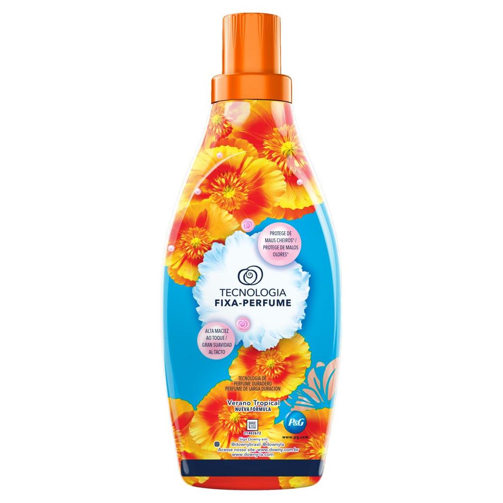 Amaciante Downy Verão Tropical 1L Rende 3L Perfume de Alta Fixação