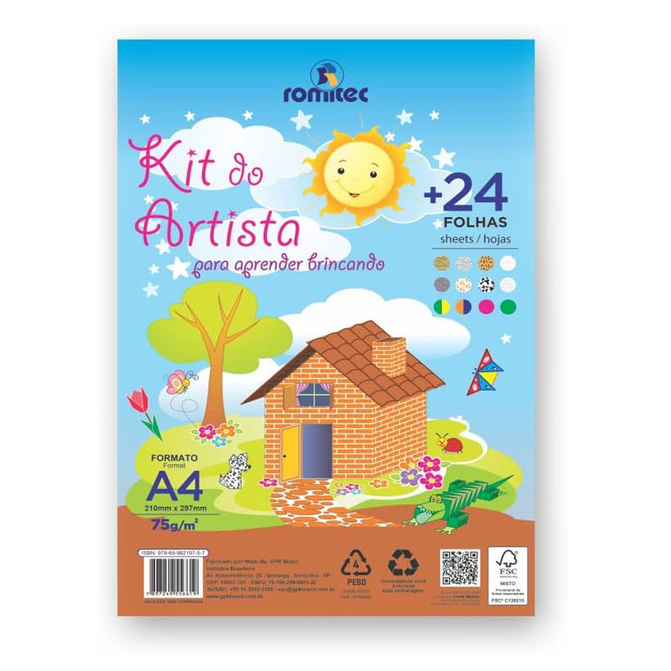 Kit do artista com 24 folhas Romitec