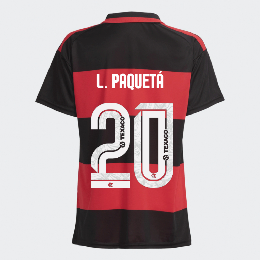 Manto Flamengo Masculina Jogo 1 Adidas 2026 - L. Paquetá 20