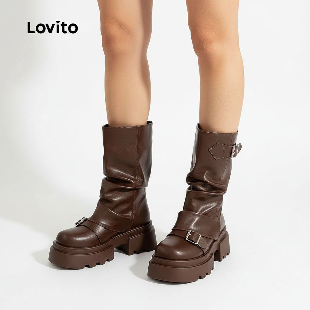 Lovito Botas Femininas Estilo Casual LFA106034