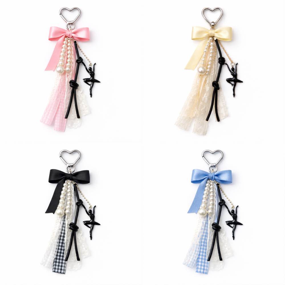 Chaveiro de Laço com  Bailarina –  Para Mochila e Bolsa 22cm