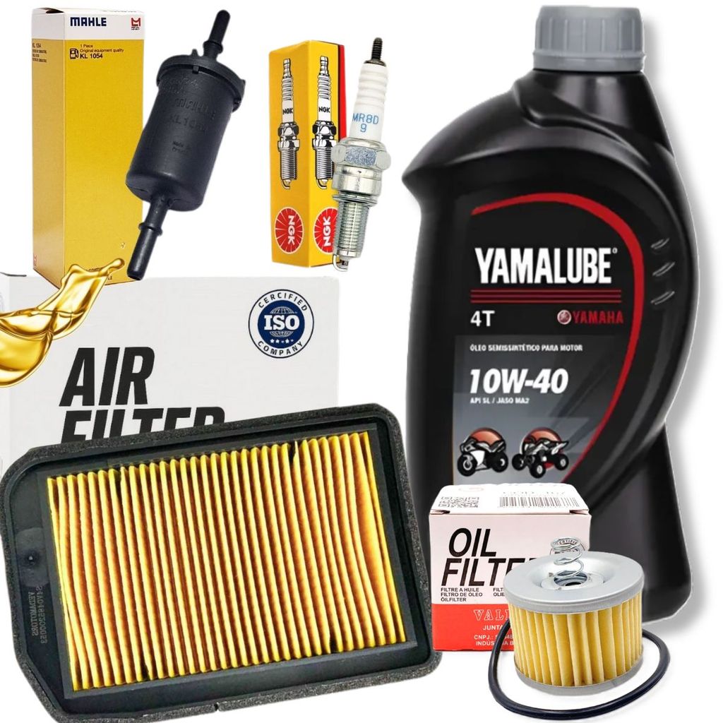Kit Revisão Factor 150 / Crosser 150 / Factor 125i / Fazer 150 Yamalube 10w40 Filtros Vela Ngk