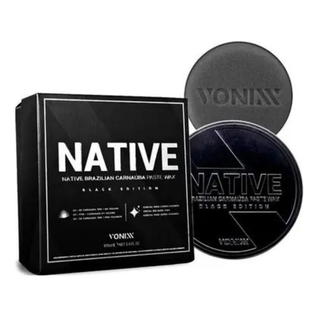 Cera Cristalizadora Native Black Wax Carnauba Preta Vonixx