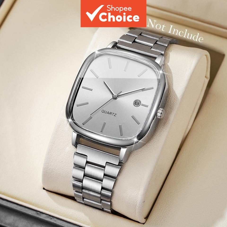 Relógio Elegante De Quartzo Quadrado Feminino Para Mulheres Com Mostrador Prateado E Caixa De Aço Inoxidável | Oferta Ve