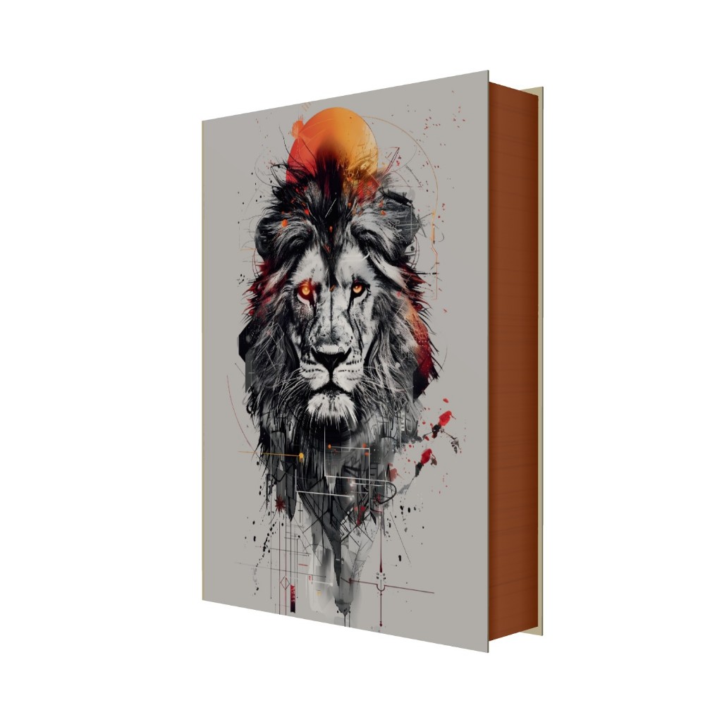 Bíblia King James BKJ - Leão Laranja - Borda Pintada Compacta