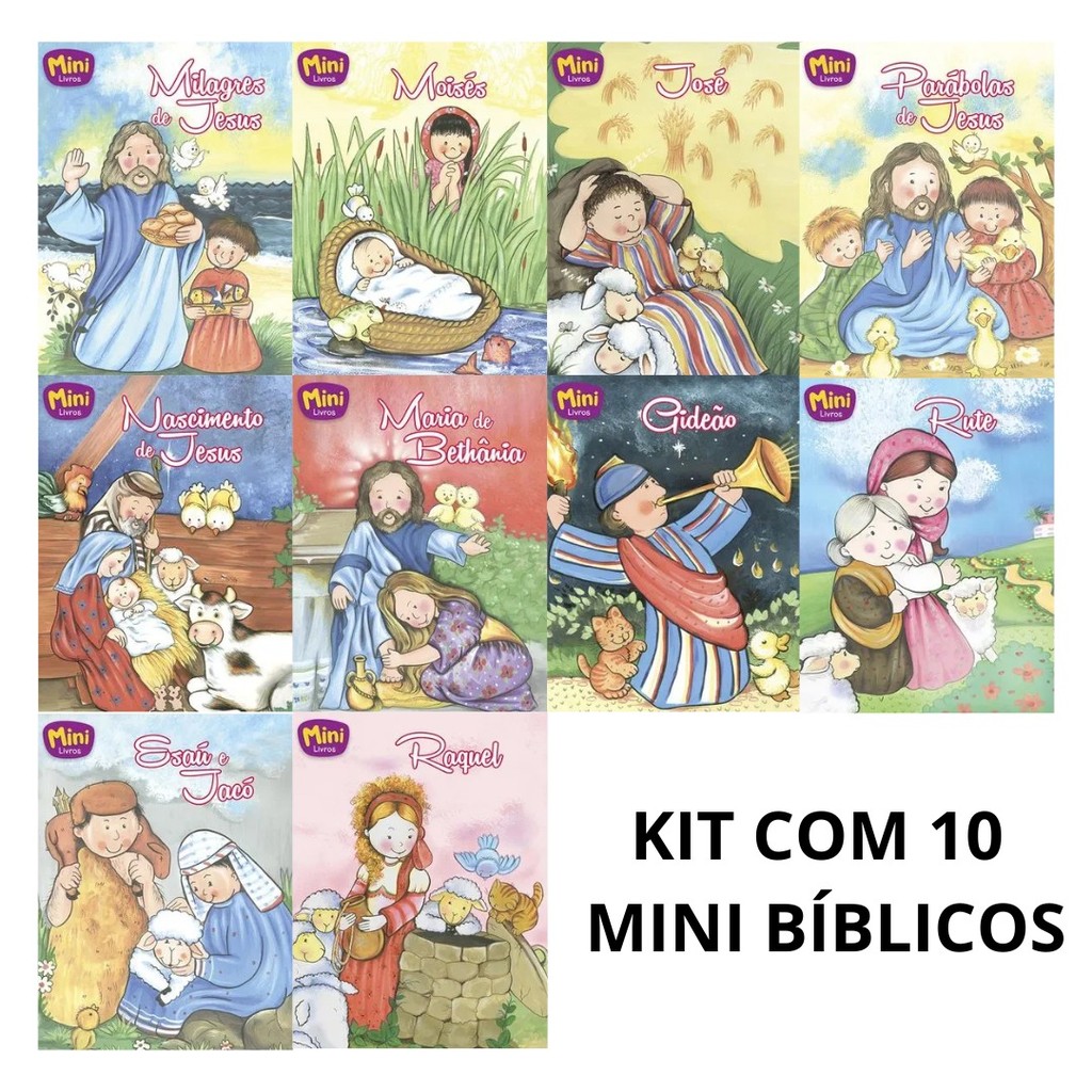 KIT com 10 Mini Bíblicos com Temas Variados | Sortidos | TODOLIVRO