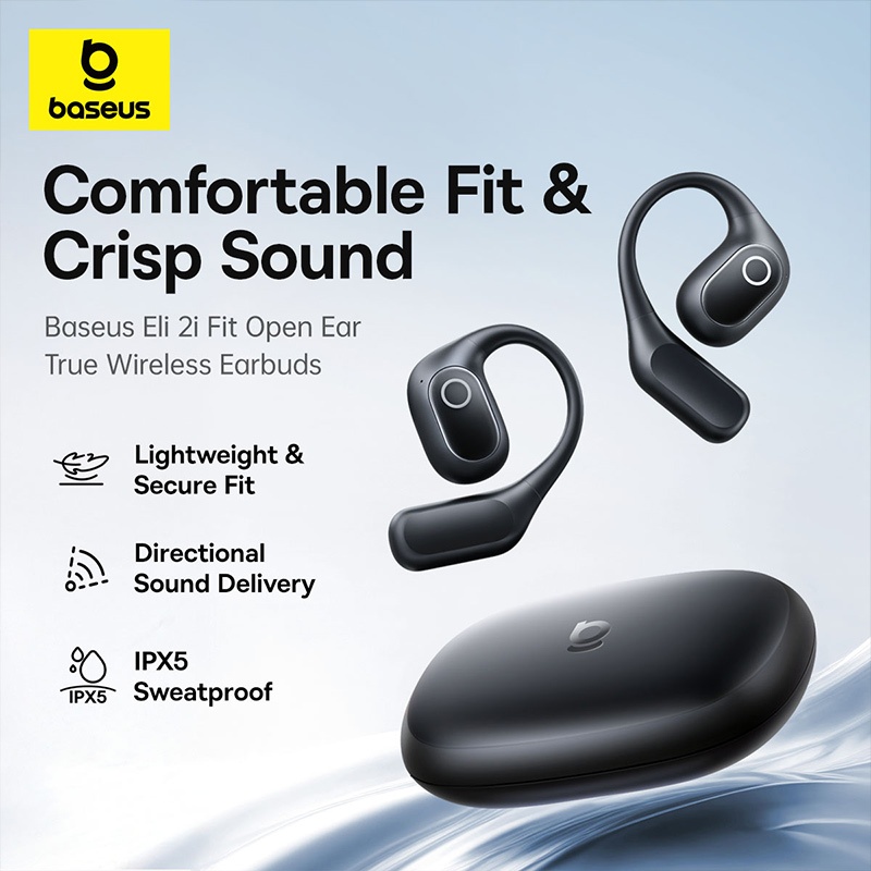 Baseus Eli 2i Fit Open-Ear True Wireless Earbuds IPX5 Fones De Ouvido Sem Fio À Prova Dágua 36H Tempo De Escuta