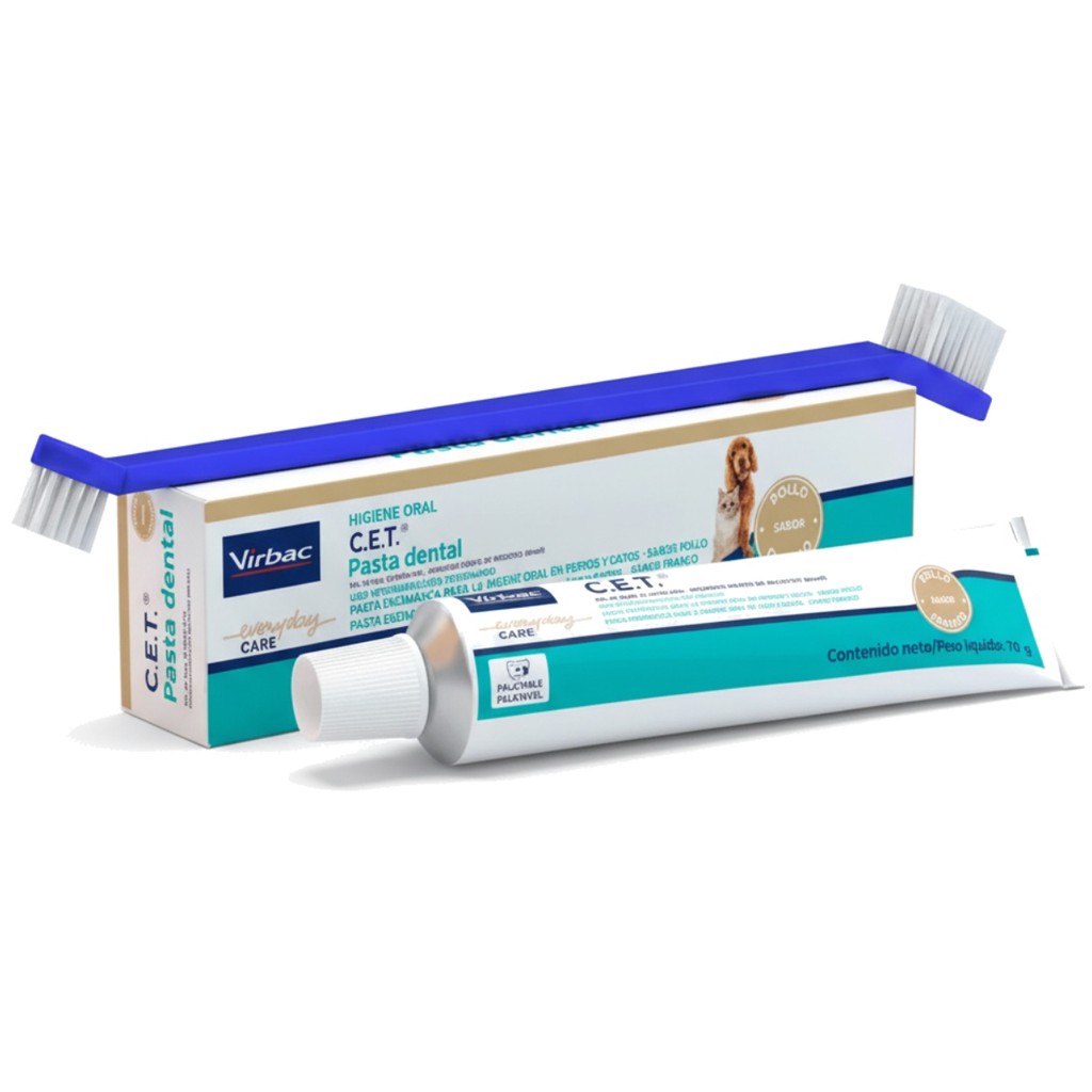 Kit Saúde Oral Virbac Cet Pasta + Necessaire + Escova para Cães e Gatos