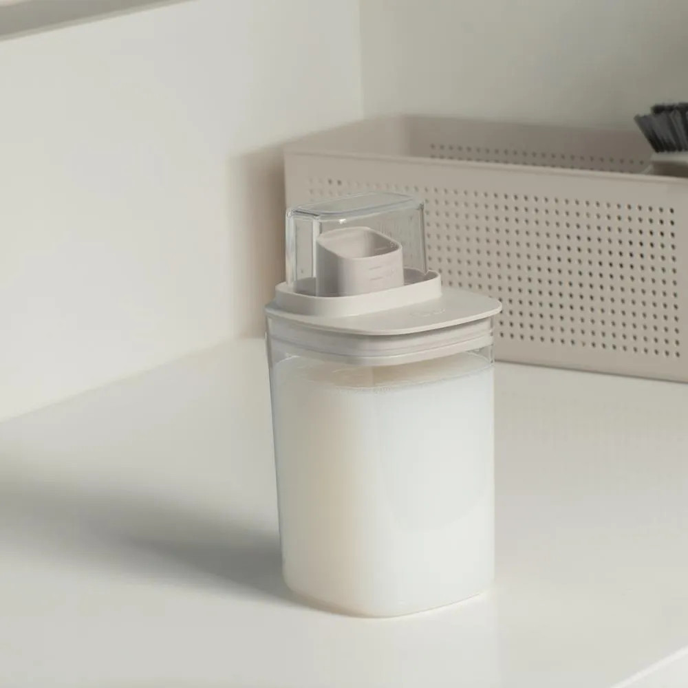 Dispenser Organizador Sabão Amaciante Desinfetante 1L Linha Flow Dosador c/ Corpo Transparente OU