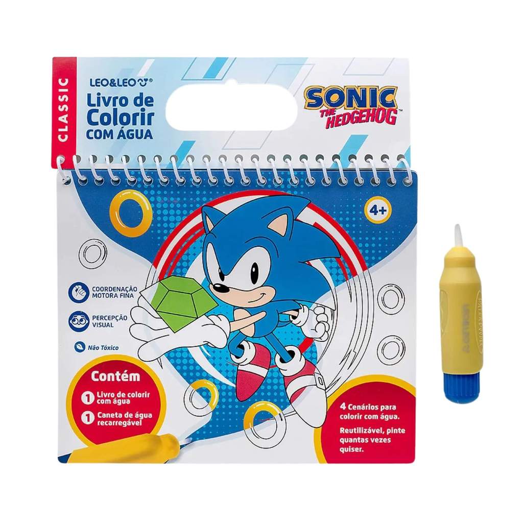 Livro de Colorir com Água Sonic + Caneta de Água Recarregável Leo&Leo Leonora - 10365