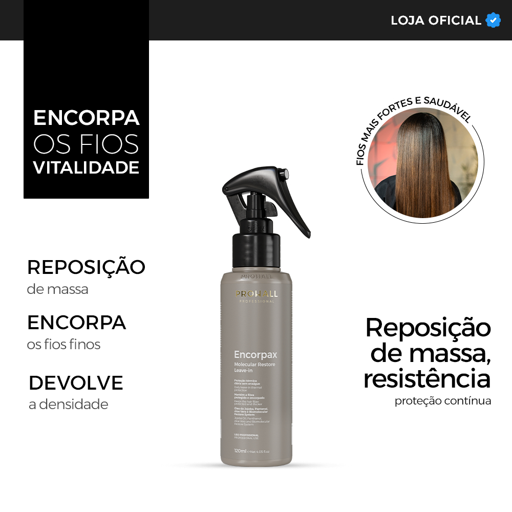 Leave-In Finalizador para Engrossar Cabelos Finos Prohall 120ml