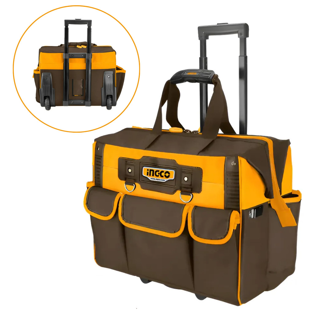 Bolsa Ferramentas Com Rodizio 20pol 19 Bolsos Max 20kg Ingco