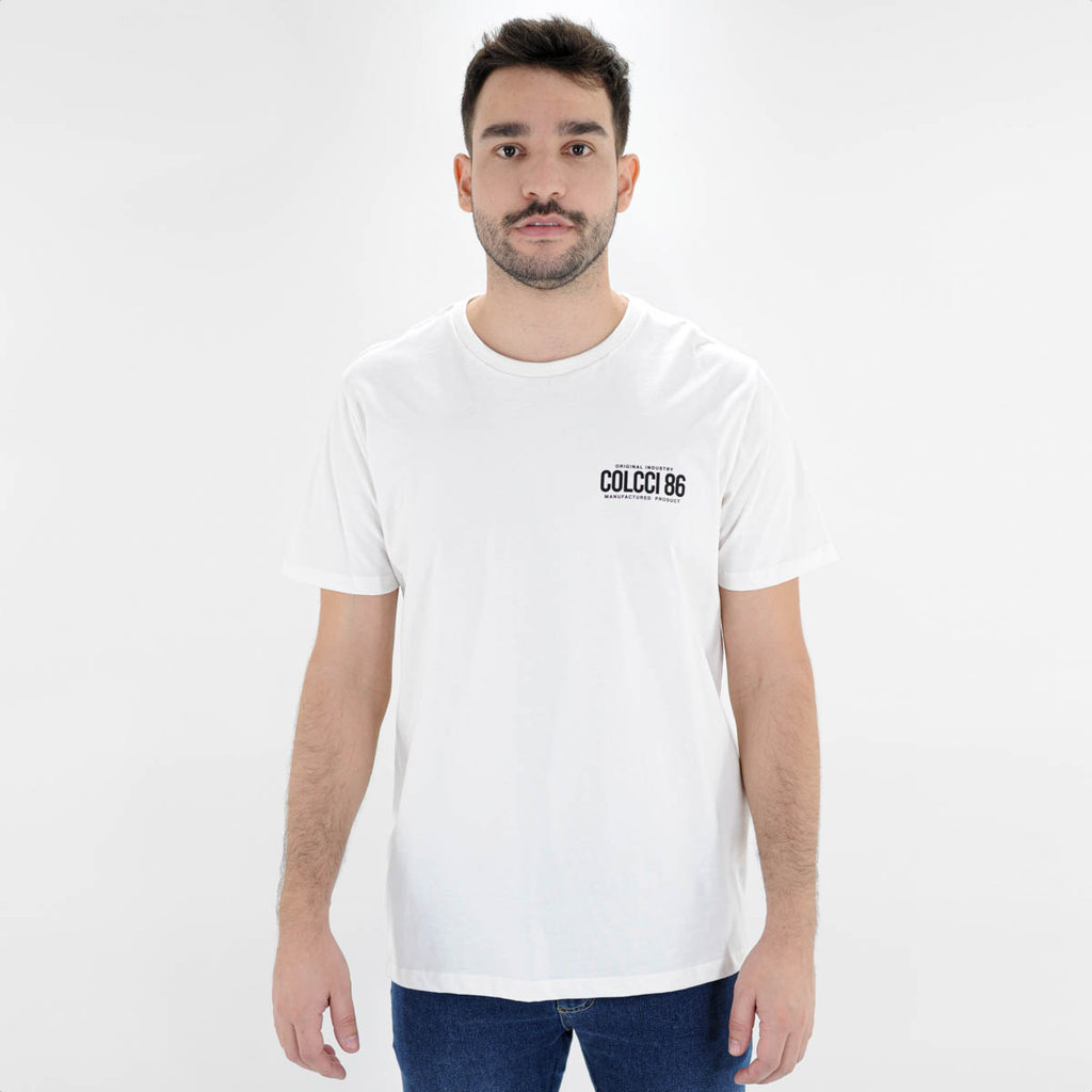 Camiseta Colcci Manga Curta Com Estampa Off White - Masculino