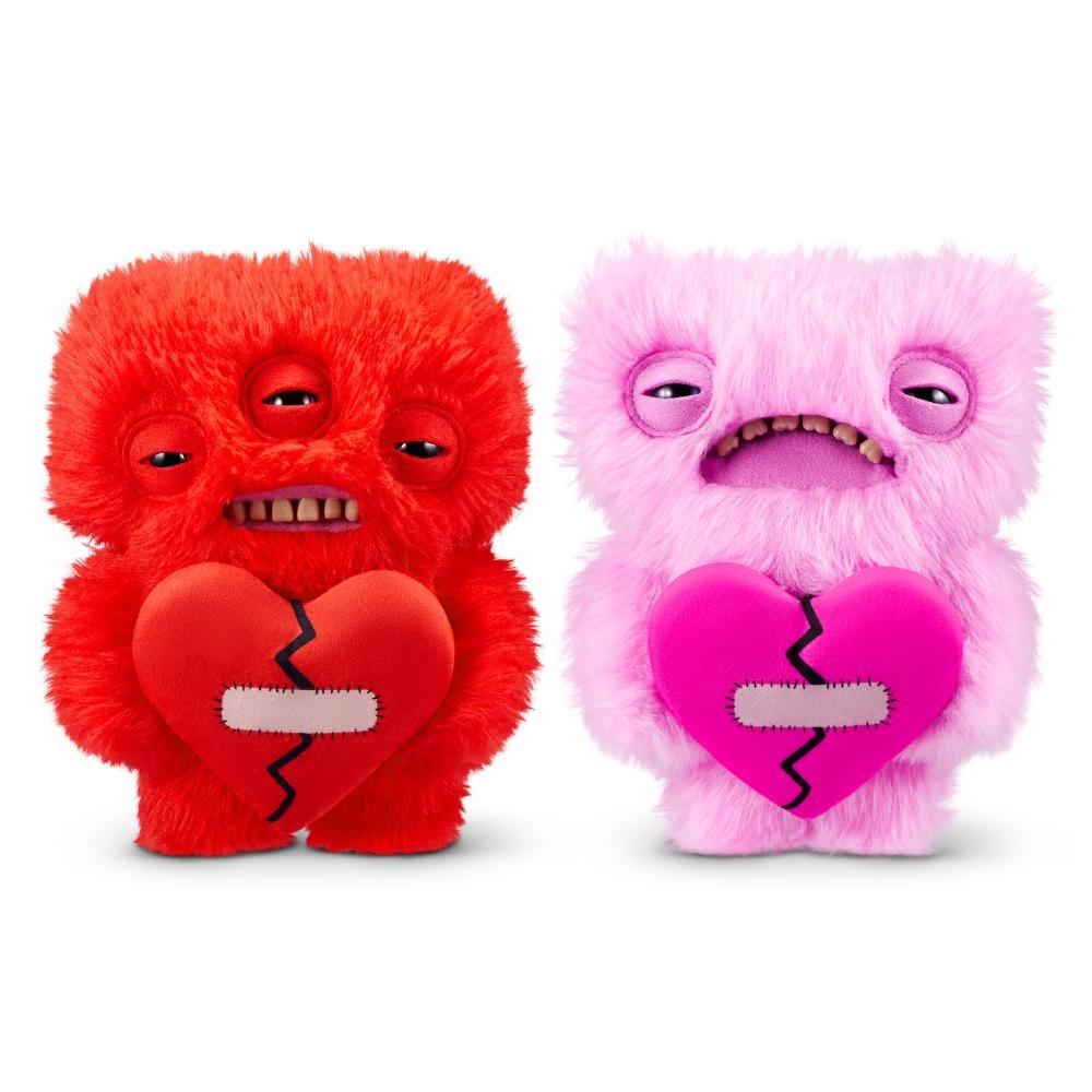 Kit 2 Pelúcias Fuggler Love Fuggs 23cm Rosa e Vermelho