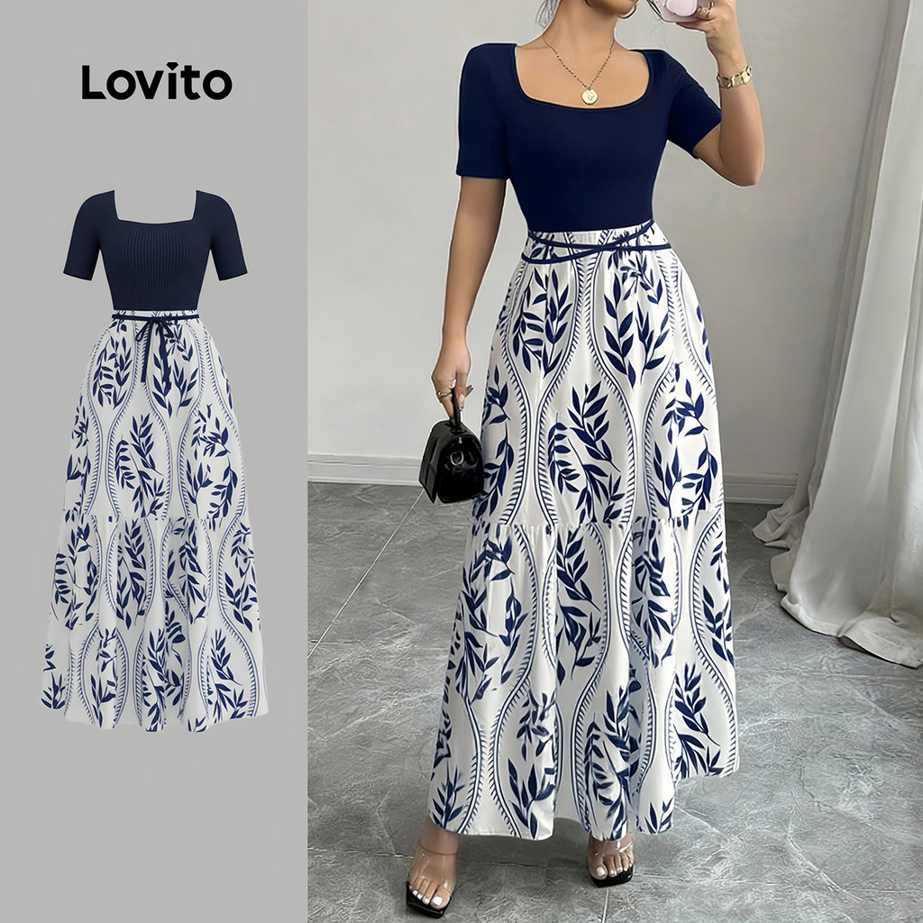 Lovito Vestido Casual com Zíper para Mulheres primavera/verão LK6LD157