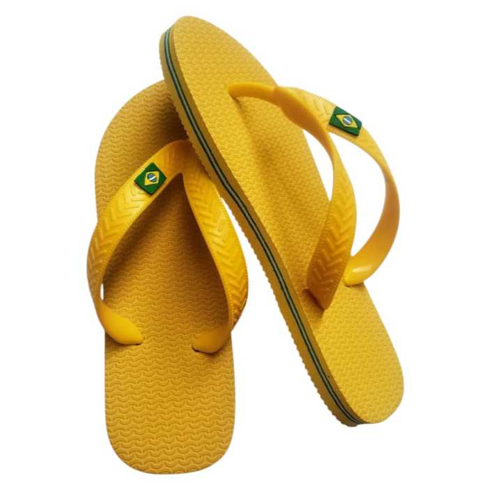 Chinelo Infantil Do Brasil Amarelo Três Filetes Juvenil Menino Menina De Dedo