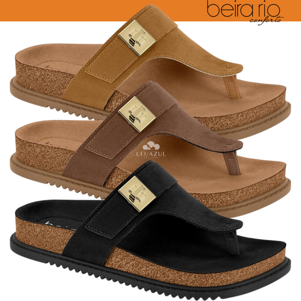 Tamanco Feminino Beira Rio Birken Conforto Slide Fivela Original