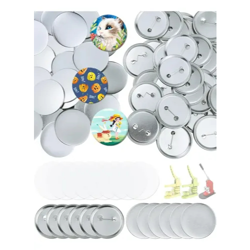 58mm Branco Pins E Bottons 100 Kits Broche De Ferro Para Mecolour Máquina De Button
