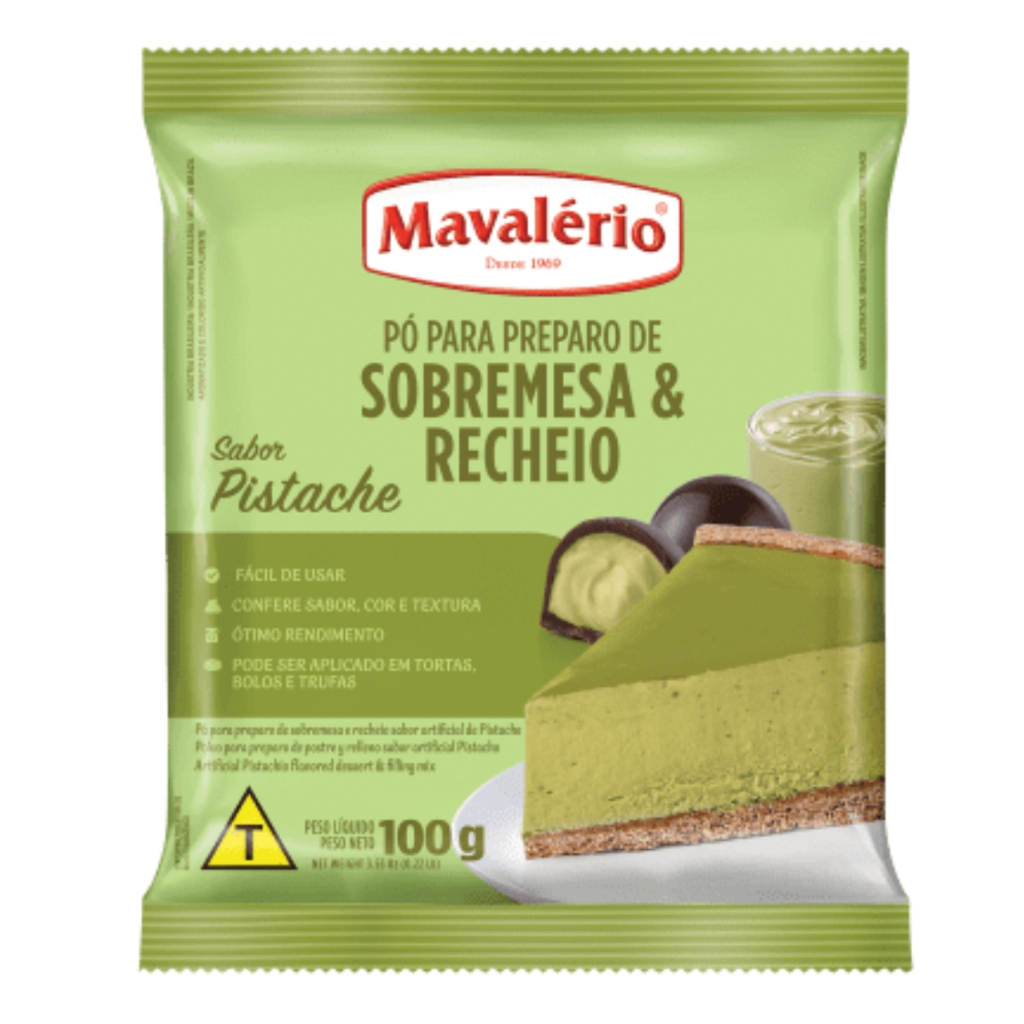 Pó Preparo De Sobremesa e Recheio Sabor Pistache 100g Mavalério